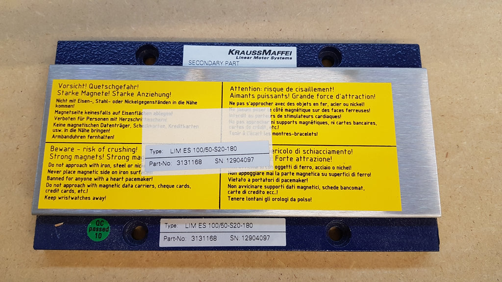 Synchron-Linearmotor LIMES Secundary Part 100-50 S20-180 Drill Alpha 01