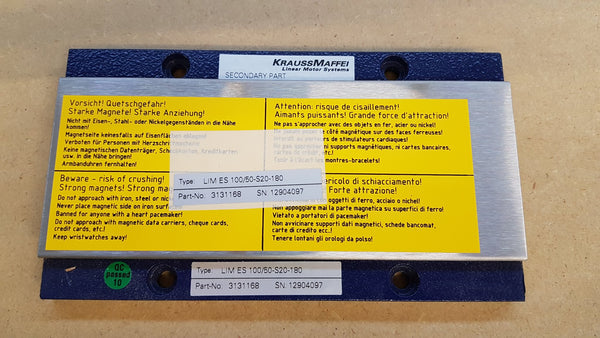 Synchron-Linearmotor LIMES Secundary Part 100-50 S20-180 Drill Alpha 01